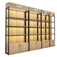 Wooden Supermarket Shelves Metal Gondola Light Duty Cold-rolled Steel Racks Goods Display Shelving Shelves For Retail Store