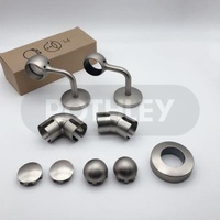 Modern Rothley 304 Stainless Steel Handrails Fitting Round 90 Degree Tube Wall Mounted Stairs Handrail Holder Support Handrail Bracket