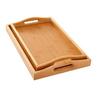 Eco-friendly Restaurant Bamboo Wooden Rectangular Wooden Pastry Tray Tea Household Tray Wooden Tray