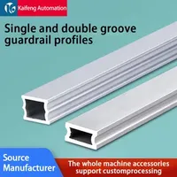 Conveyor guardrail square single groove double groove guardrail aluminum profile assembly line side stop edge stopper conveyor belt accessories