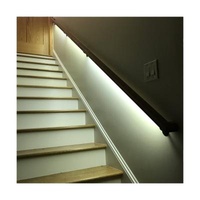 Led-lighting stair handrail factory integrated staircase fencing timber led lighting handrail
