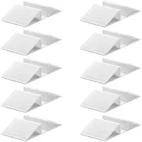 Hamiledyi 10 Pcs Support Feet for Pet Gate Plastic Triangular Isolation Fence Reinforcement Accessories Pet Gate Fence Support Feet for Configurable Wood Dog Gate Doggie Guardrail, White