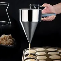 Baking Pastry Tools Stainless Steel Funnel Dispenser with Rack Cupcake Pancake Batter Maker Octopus Fish Ball Home Kitchen Baking Tools 230506