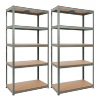 175kg and 265kg Storage Racks Estanteria Light Duty Slotted Angle Iron Shelf Rivet Rack Z Beam Shelving