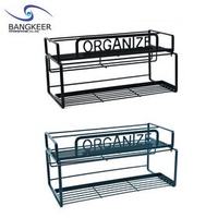 Good service Spice racks 2 Layers Spice Jar Storage Shelf Organizer Metal Kitchen Spice