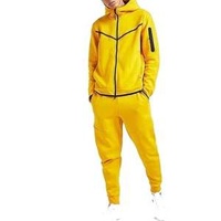 Wholesale Custom LOGO High Quality Nylon Men Orange Blank Windbreaker Tracksuit Set for Men