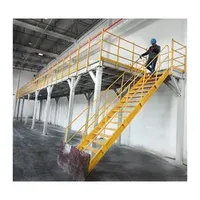 Industrial Shelves Warehouse Racks Heavy Duty Storage Shelf Mezzanina Floor Planks Mezzanine Platform with Folding Staircase