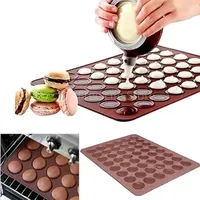 Baking Tools Silicone Macaron Mold 48-Cavity Mat Pastry Oven Sheet Decorating Piping Pot Accessories