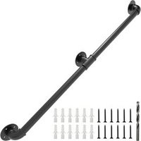 Industrial stair railings galvanized pipe handrail indoor stair railings with wall hanging support for