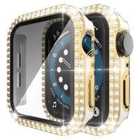 PC With Diamond+Tempered Glass Membrane I Watch Protective Case Anti-drop Case PC With Diamond+Tempered Glass Membrane Smart Watch Case For I Watch