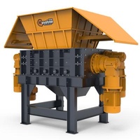 Garbage which is force four shaft large volume and strong shredder for heavy solid waste cutting waste chillers / tire crushing machine scrape recycling plant
