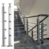 Modern Design Indoor/Outdoor Stainless Steel 304 Stair Handrails Balcony Guardrails DIY Metal Handrails Railing Columns
