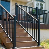 Hot Sale Exterior Black Handrails Simple Design for Iron Stairs Railing