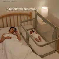 Baby Cribs Baby crib baby middle newborn child bed multifunctional portable guardrail dual-purpose small L416