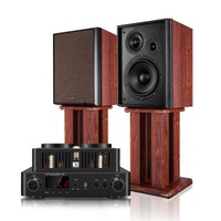 Two Enclosures 40W Bluetooth Bookshelf Speakers with Three Way Audio Crossover