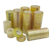 Kunpeng Yellowish Water Based Adhesive Bopp Stationery Tape Roll Office Use Waterproof Acrylic ISO Adhesive Sticker No Printing