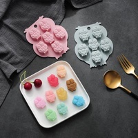 6 Cavity Owl Silicone Cake Mold Baking Soap Jelly Roll Mold Pastry Bakeware Sustainable Eco-Friendly Tools