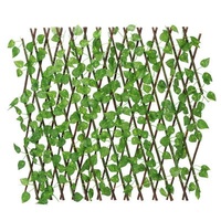 Sustainable Simulation Fence Telescopic Fence Flowers Green Leaves Outdoor Garden Fence Wall Guardrail Decorative Leaves Blocking