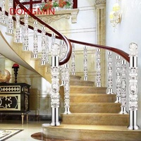 Modern Crystal Plexiglass stair handrail acrylic stair post commercial balustrade stair guardrail luxury crystal glass balcony