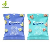JIACHENG promotion customized OEM disposable heat sealable bopp gourmet toffee back seal flat bottom popcorn packaging bag