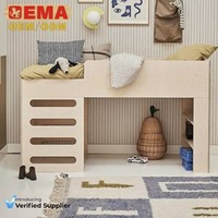 2025 EMA Fashion Children Furniture Solid Wood With Guardrail Splicing Wide Expandable Kids Boy Girl Bed