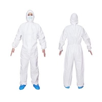 Breathable 63g Membrane Eco-friendly With Hat Without Shoe Cover Double Flat Protective Clothing
