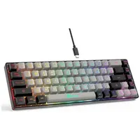 GEODMAER Gaming Keyboard Wired Backlit Mini Keyboard Ultra-Compact 68 Keys Membrane Gaming Wired Keyboard for PC Laptop MacXJ241225