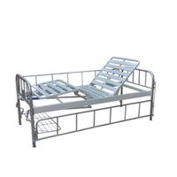 Patient Room Good Quality Stainless Steel Bedside Fully Enclosed Double Manual Guardrail Flip Medical Bed