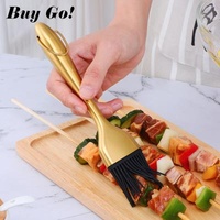 BBQ Replaceable Easily Cleaned Easily Cleaned Kitchen Pastry Brush Silicone Handle Metal Tool BBQ Cooking Grill Basting Oil Brush For Baking