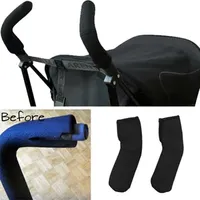 2Pcs/Lot Black Neoprene Stroller Grip Cover Carriages Poussette Handle Protector Cover Baby Stroller Handrail Fittings Accessory