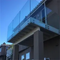 Hot Sales Modern Design Stainless Steel/Carbon Steel Tempered Glass Guard Rail Standoffs Gelnder Balkon Glass Handrail