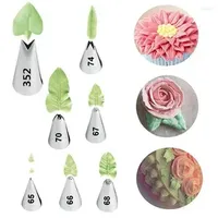 Baking Tools 7Pcs/1pc Leaves Cream Tips Stainless Steel Icing Piping Nozzles Cake Decorating Cupcake Pastry Kitchen Lot Leaf