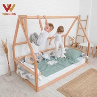 Wooden Furniture Gain Kids Solid Wood Bed Frame Simple Nordic Ins Wooden Kids Bed With Guardrail Montessori Bedroom Frame Kids Toddler Bed