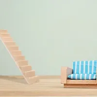Miniature Stairs Ladder Decor Dolls House Accessories Staircase Babrbie Wooden Handrail DIY Furniture