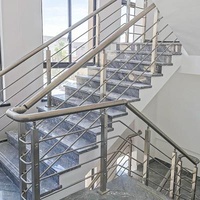 Channel Modern Indoor Stair Railing Small Stainless Steel Tube Handrail Cable Railing Outdoor Handrail
