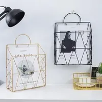 2024 Nordic Style Newspaper And Magazine Racks Metal Iron Wall Hanging Holder Book Shelf Storage Organizer DIY Home Decoration