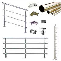 Railing Project Solution Round Tube Rod Stairs Railing Indoor Outdoor Deck Balcony Railings Rod Bar Post Handrail Balustrade