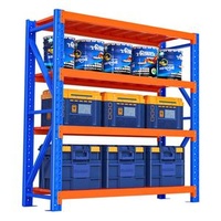 Garage Warehouse Rack - Adjustable Bolt Storage Stacking Racks for Pallets | Steel Metal Shelving Units Light Duty Rack