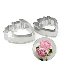 Baking Tools 4pcs/set Peony Flower Cookie Cutter Set 3D Sugarcraft Fondant Cake Pastry Biscuit Mold DIY Decorating