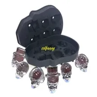 20pcs/lot 6 ice lattice Skull Head Ice Mold IceCream Makers Silicone Ice Cubes Drinks Whiskey Beer Bar Chillers Coolers