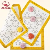 Zackoo Breathable Silicone Macaron Baking Mat Yellow Food Grade Bread Puff Cookie Pastry Making Oven Sheet Liner Tools 241016