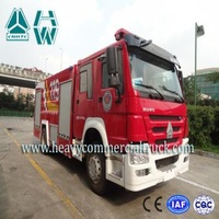 4X2 Howo Water Foam Fire Engine Vehicle With Anti Slip Handrails