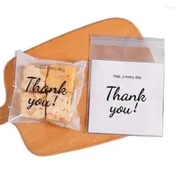 Baking Tools 100Pcs Thank You Clear Bags Self Adhesive Candy Cookie Bakery Individual Gift Pastry For Cookies Candies