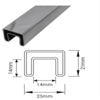 Extremely Narrow Aluminum Magnesium Alloy Slot Handrail U-shaped Glass Guardrail Indoor and Outdoor Stair Handrail