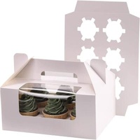 Recycled Materials White Bakery Pastry box with window Pastry Containers Cookie Dessert box Packaging for Cake Pies Donut Macaron