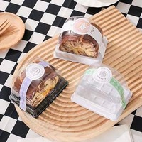 Custom Food Packing Bakery Dessert Cookie Chocolate Pastry Macarons Paper Cake Packaging Box with clear Lids Wholesale Hot