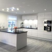 Good Quality Design PVC Material Light Luxury Environmentally Friendly Matte Effect Membrane Kitchen Cabinets In White Color