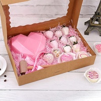 Custom Kraft Paper Desserts Donut Box Disposable Bakery Pastry Packaging Refrigerator Wedding Sweet Box