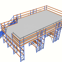 Industrial Customized Multi-tier Loft Metal Structure Mezzanine Floor Racks for Tire Shop