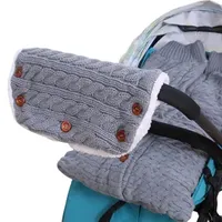 Newborn Baby Stroller Wrap Sleeping Bags Winter Warm Blanket Knitting Swaddle Wrap Toddler Sleeping Bag +Pram Handrail 2Pcs Set 201208